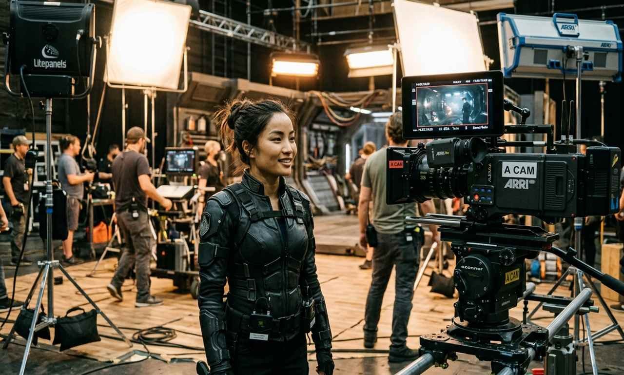 Anna Sawai net worth Hollywood soundstage filming set