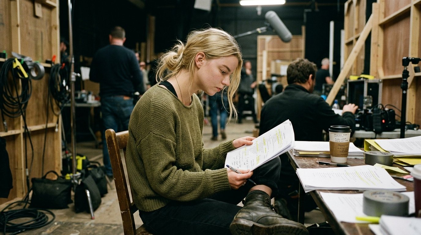 Anya Taylor-Joy net worth candid rehearsal photo on movie set