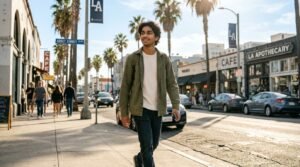 Aryan Simhadri net worth candid street portrait in Los Angeles
