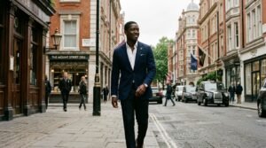 Damson Idris net worth candid street portrait in London