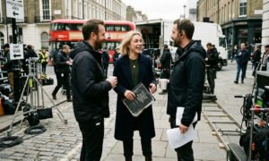 Florence Pugh net worth and film earnings candid set portrait