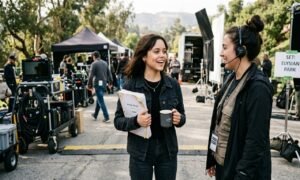 Jenna Ortega net worth and career earnings candid film set portrait