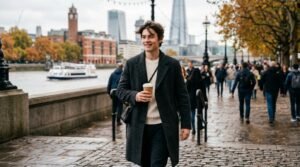 Louis Partridge net worth candid London Thames lifestyle photo