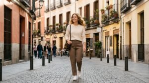 Nicole Wallace net worth candid street lifestyle photo in Madrid
